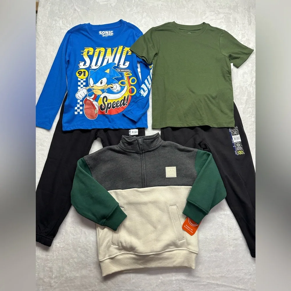 Boys Clothing Bundle Sonic Bart Simpson Fleece Pullover Outfit